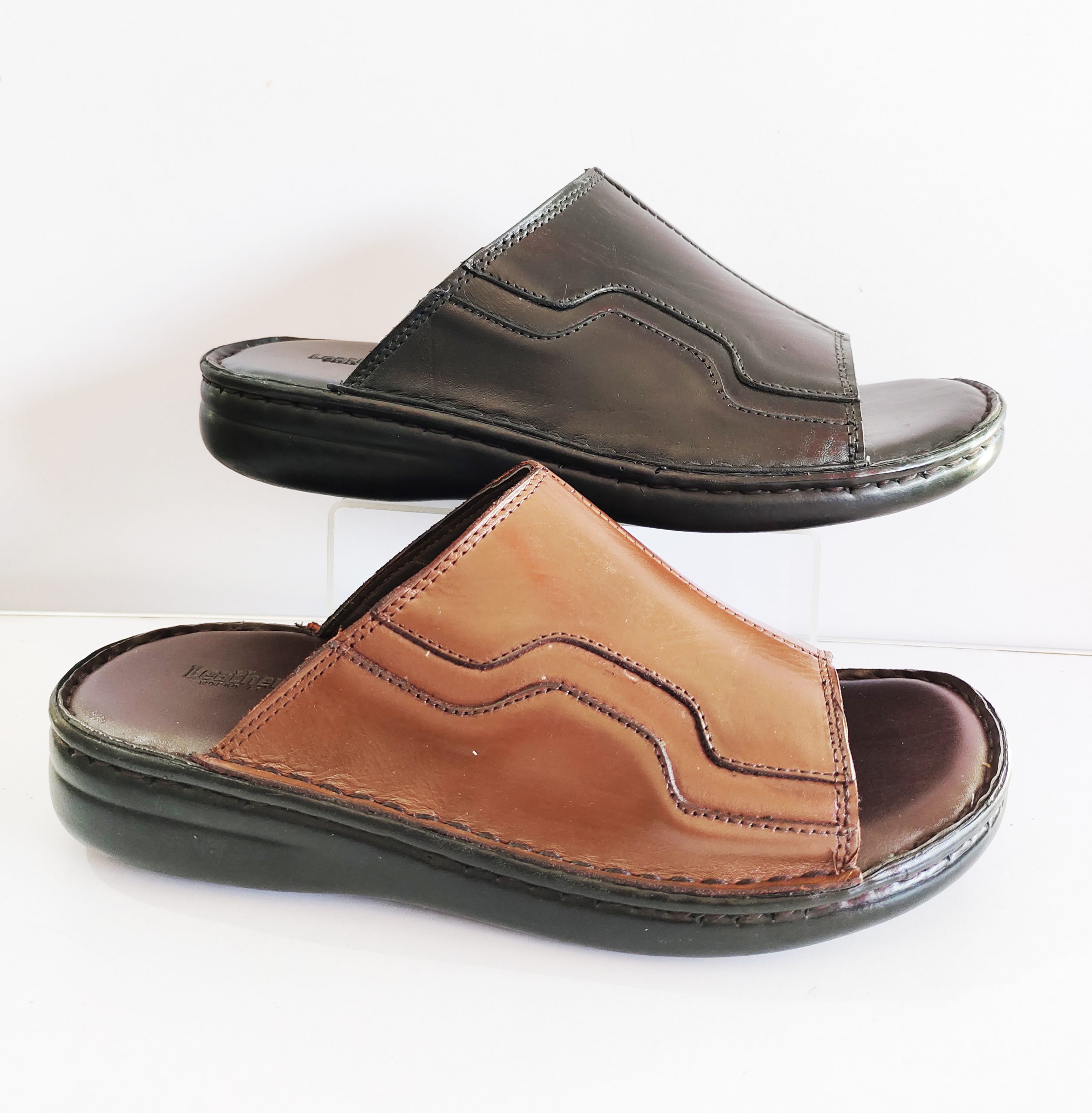 Handmade Men's Leather Slippers - Leather Soul Pakistan
