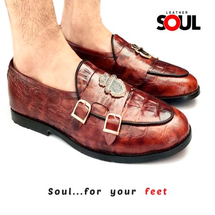 Billionaire leather Doublestrap Monk Shoe For Men